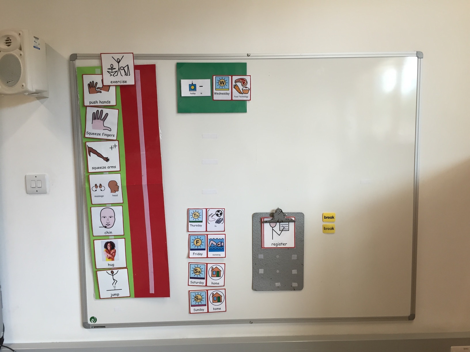 ASD visual timetable transition point